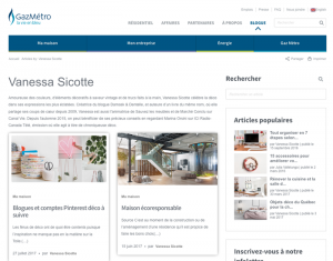 Vanessa Sicotte, bloggueuse pour Gaz Métro, Énergir