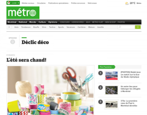 Déclic Déco, apparition dans le Journal le Métro Damask et Dentelle